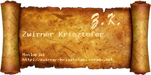 Zwirner Krisztofer névjegykártya